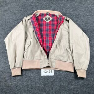Vintage High Sierra by Mervyn's Harrington Jacket Womens L Beige Flannel Lined